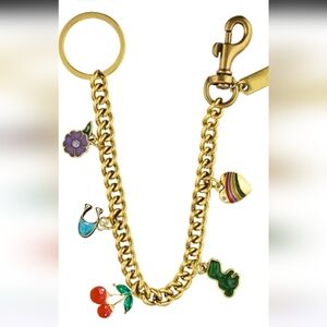 Gold Charm Bracelet with Colorful Charms